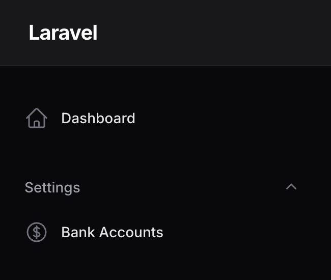 Grouped navigation items