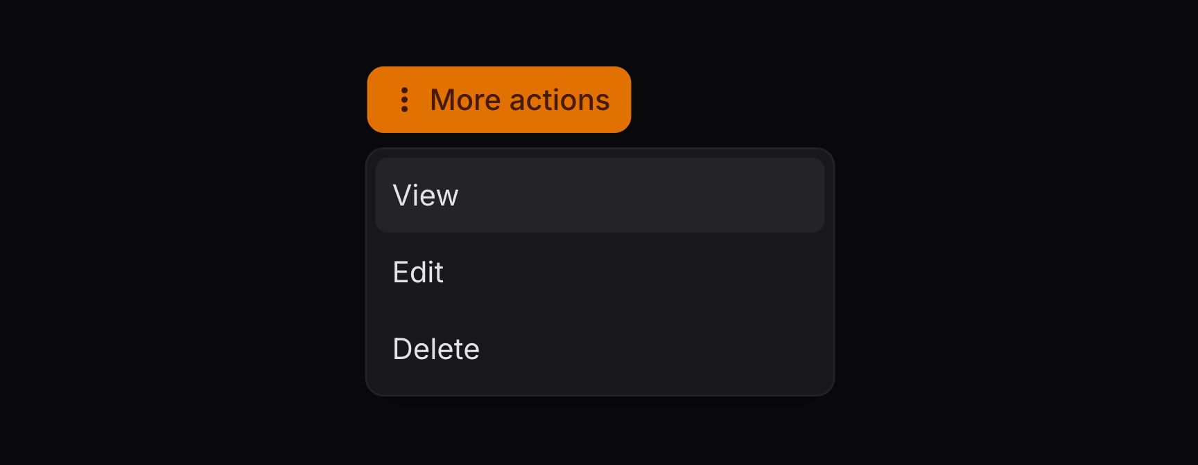 Action group with custom trigger style