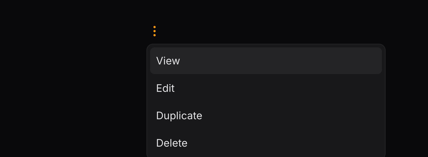 Action group with custom dropdown width