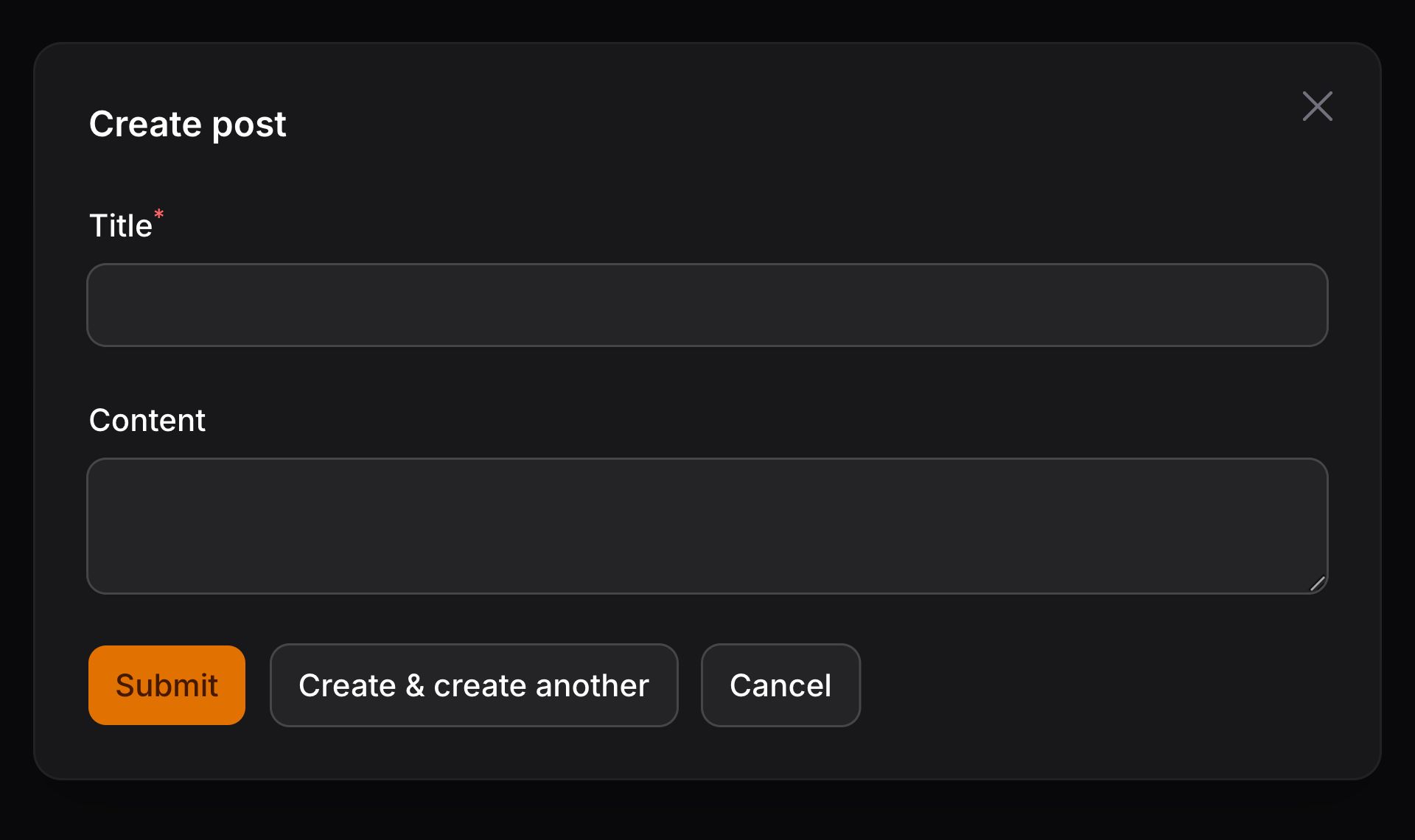 Modal with extra footer action buttons
