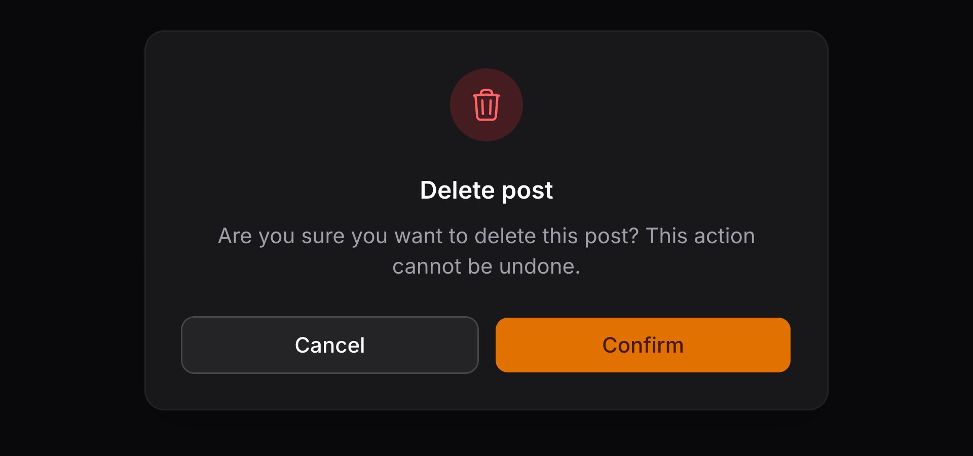 Modal without a close button