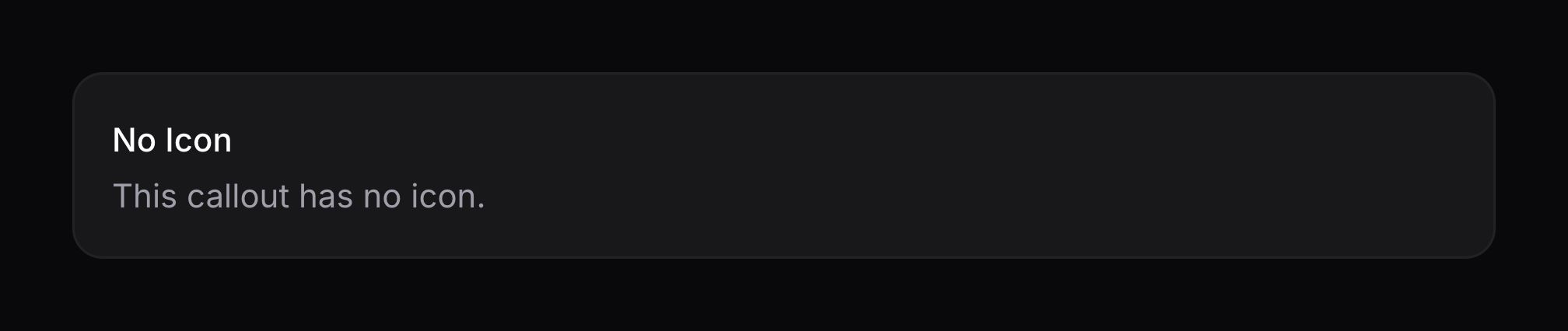 A callout without an icon