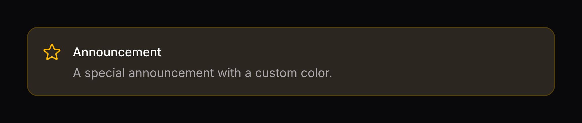 A callout with a primary color