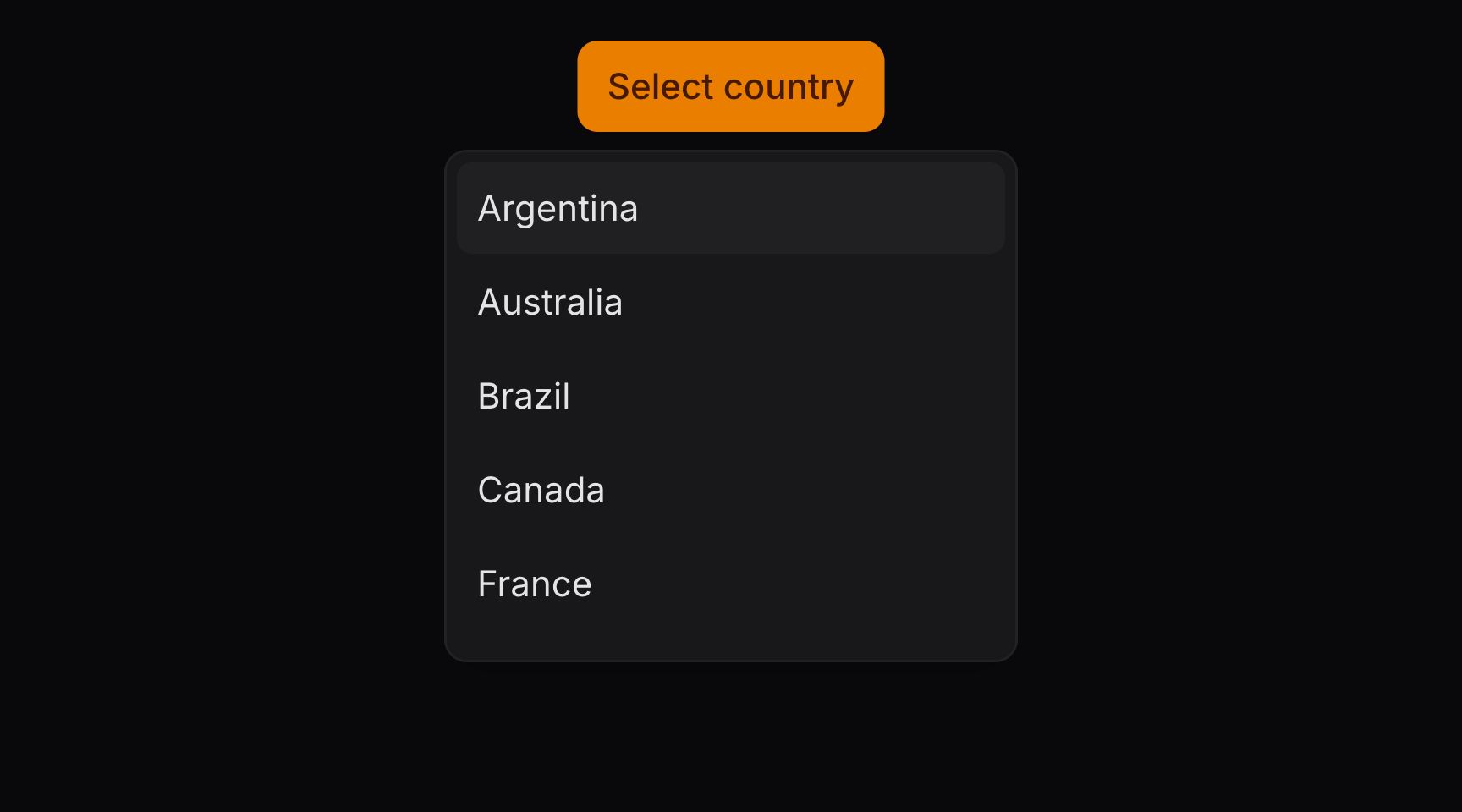 A dropdown with a maximum height