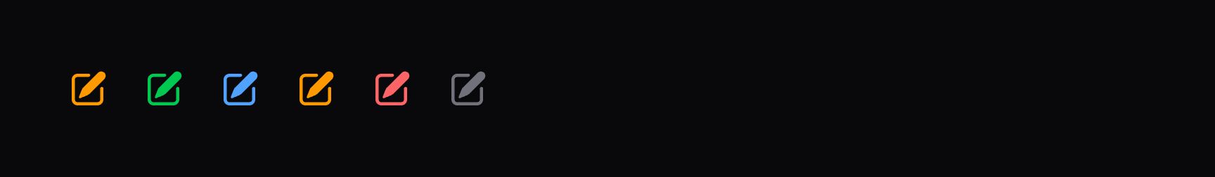 Icon buttons in different colors