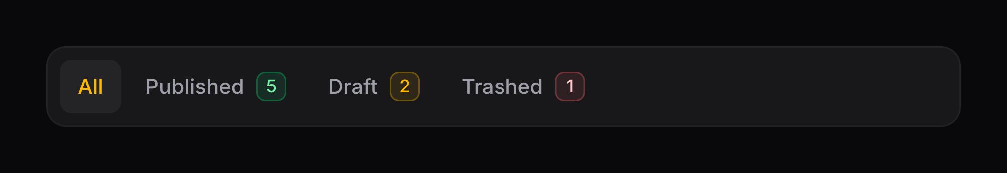 Tabs with badges