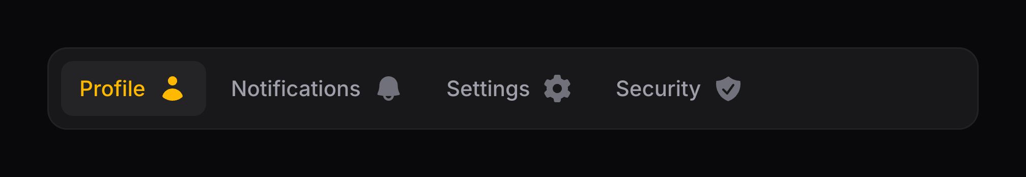 Tabs with icons positioned after the label