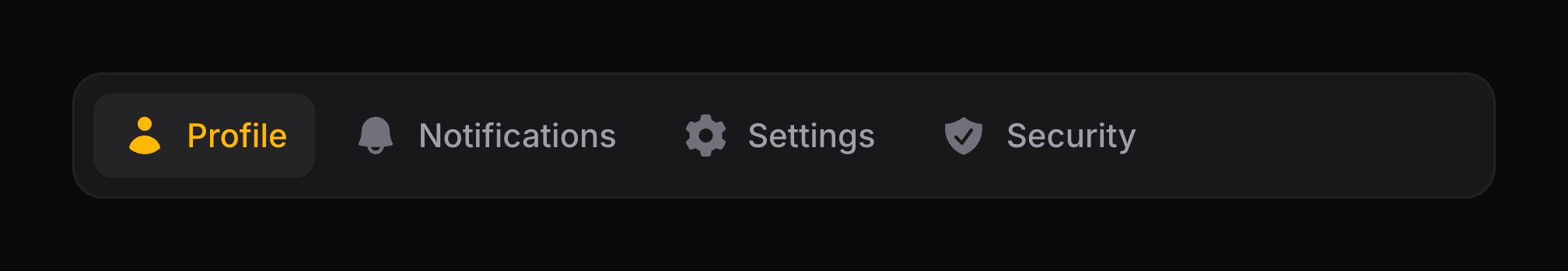 Tabs with icons