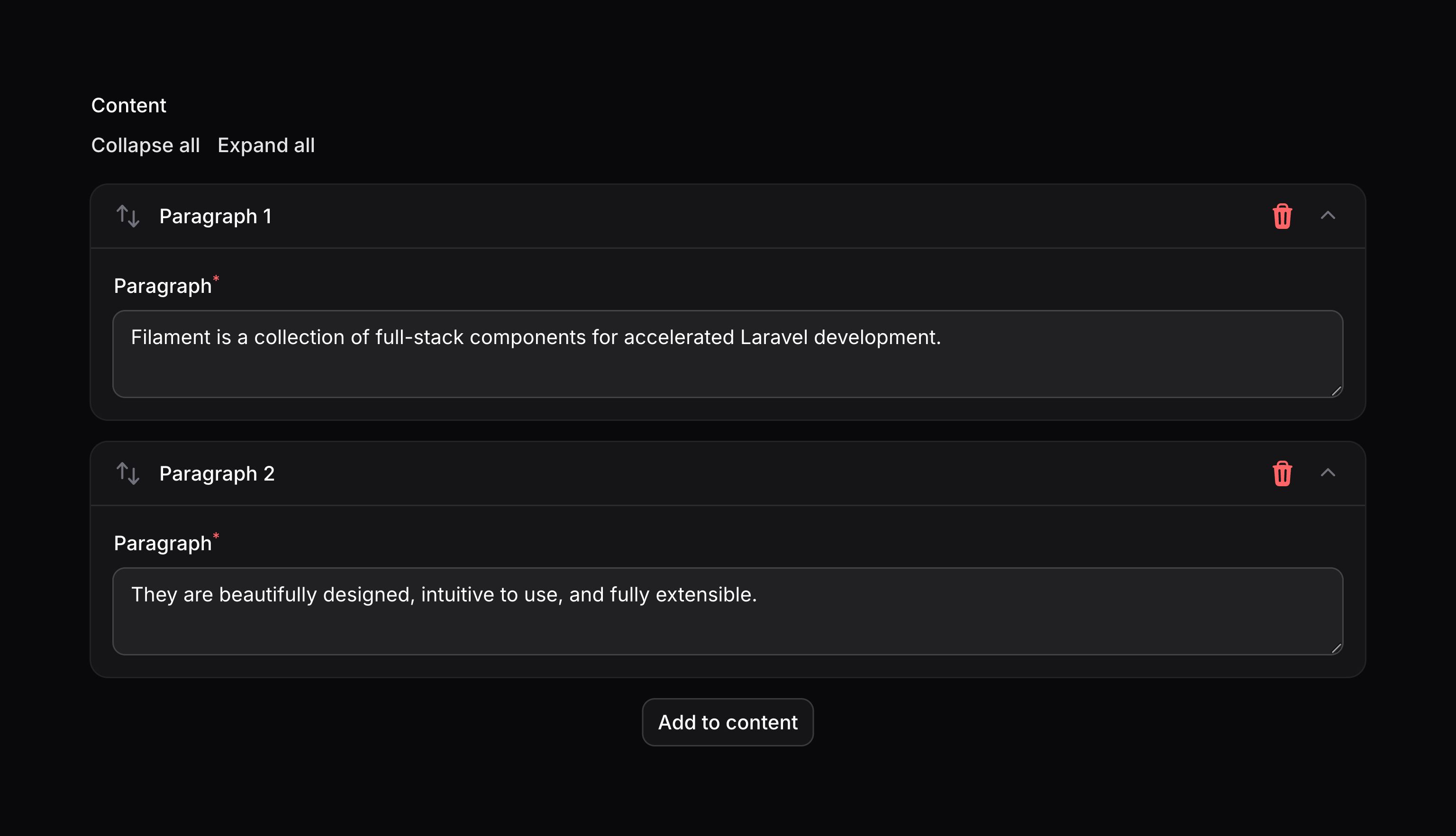 Collapsible builder