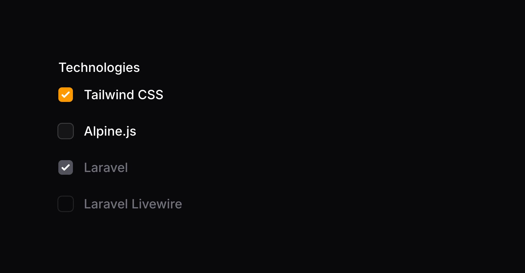 Checkbox list with disabled option