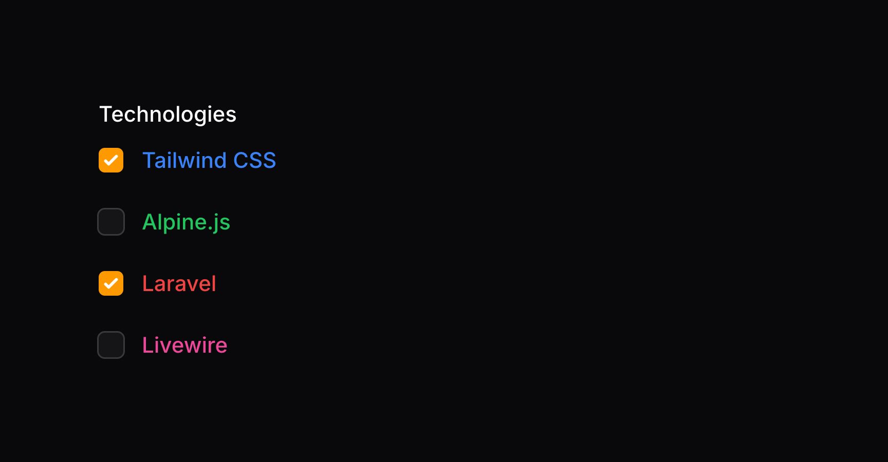 Checkbox list with HTML labels