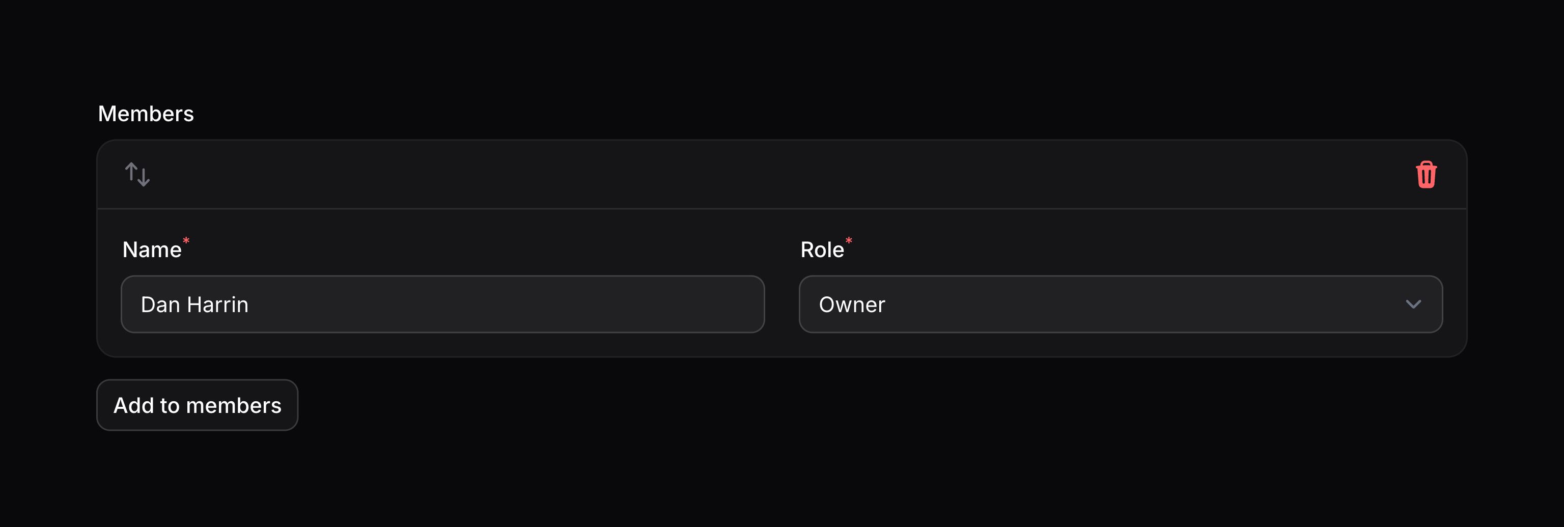 Repeater with add action aligned to the start