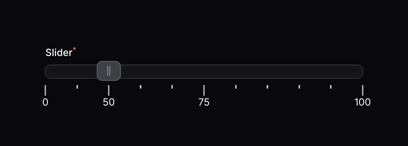 Slider with non-linear track