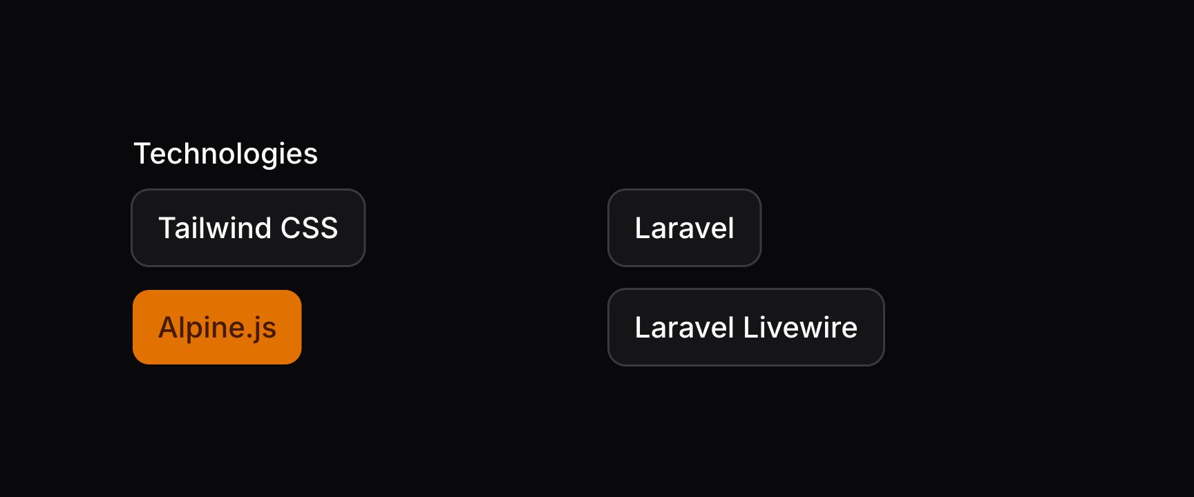 Toggle buttons with 2 columns