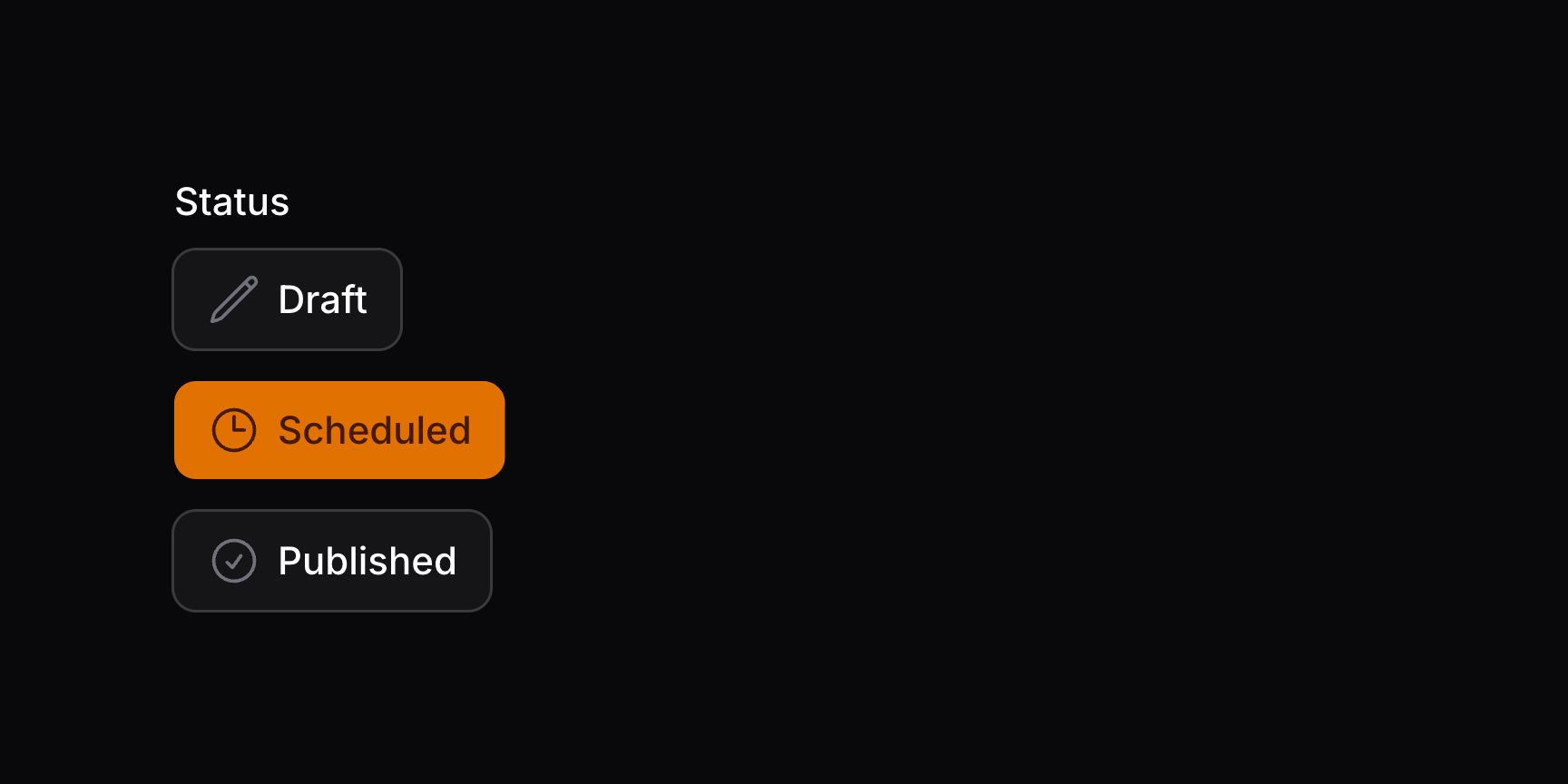 Toggle buttons with icons