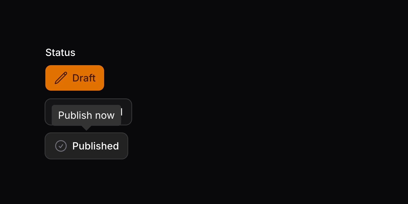 Toggle buttons with tooltips