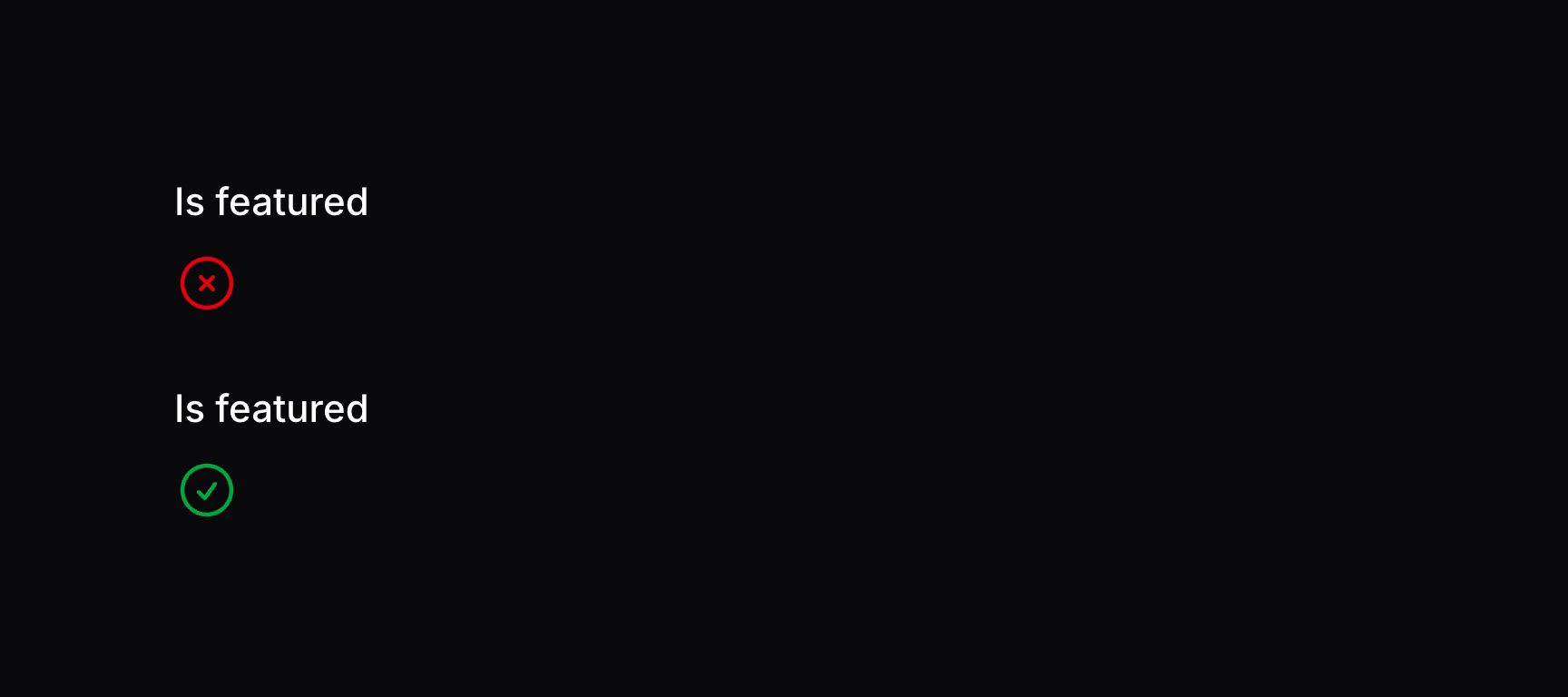 Icon entry to display a boolean