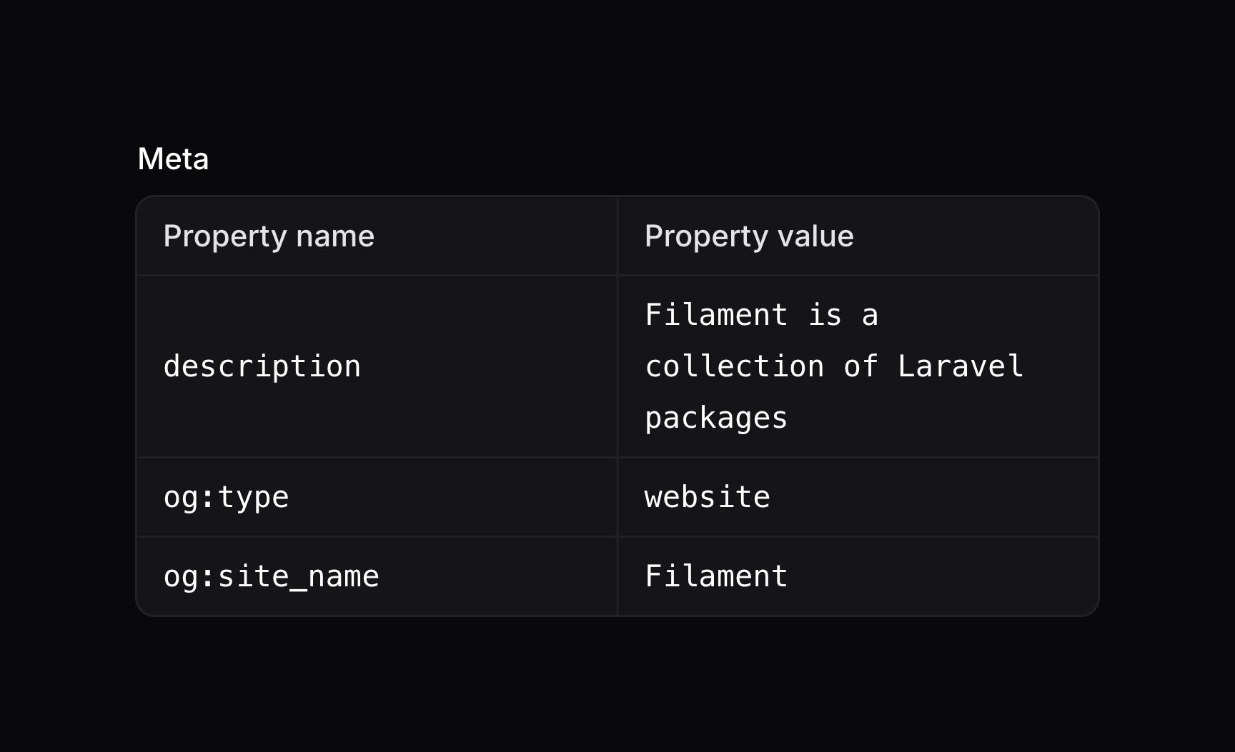 Key-value entry with custom column labels