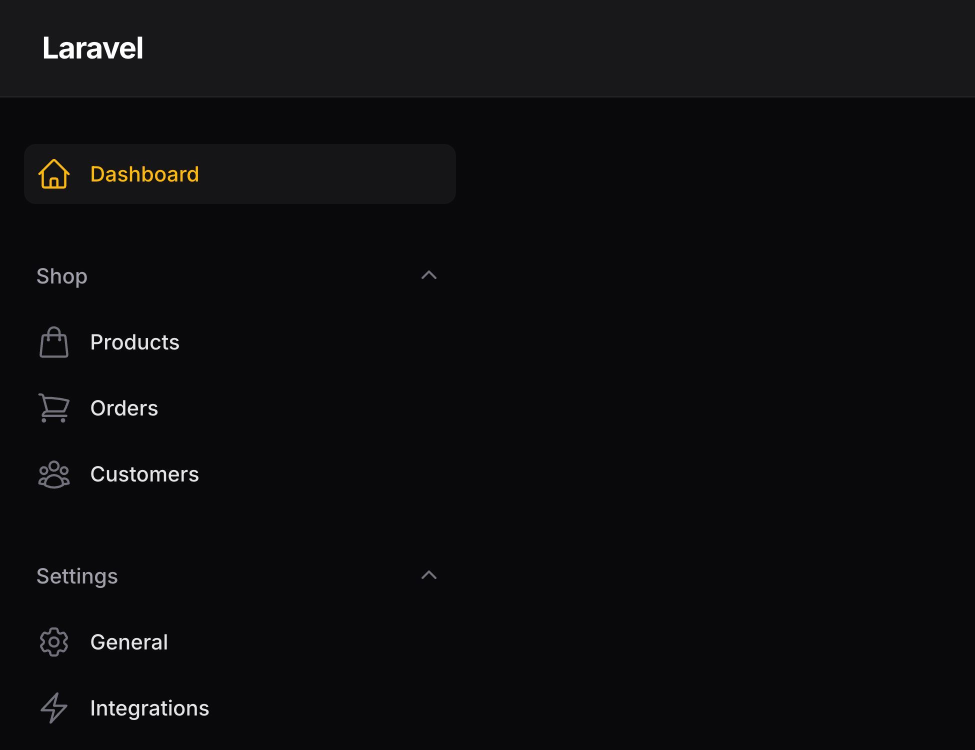 Grouped navigation items