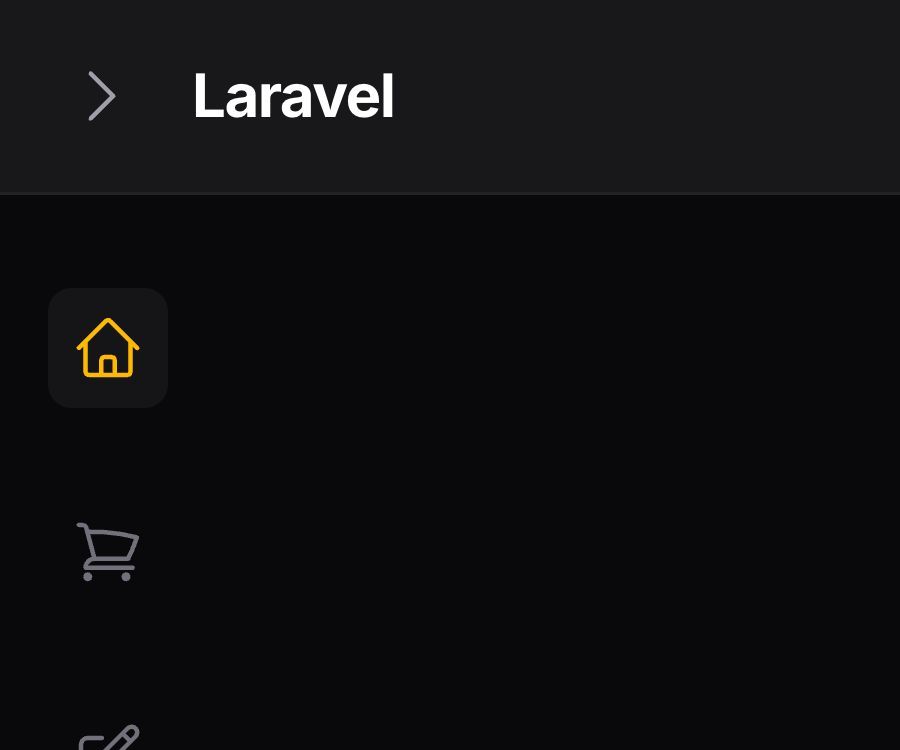 Collapsible sidebar with navigation group icons
