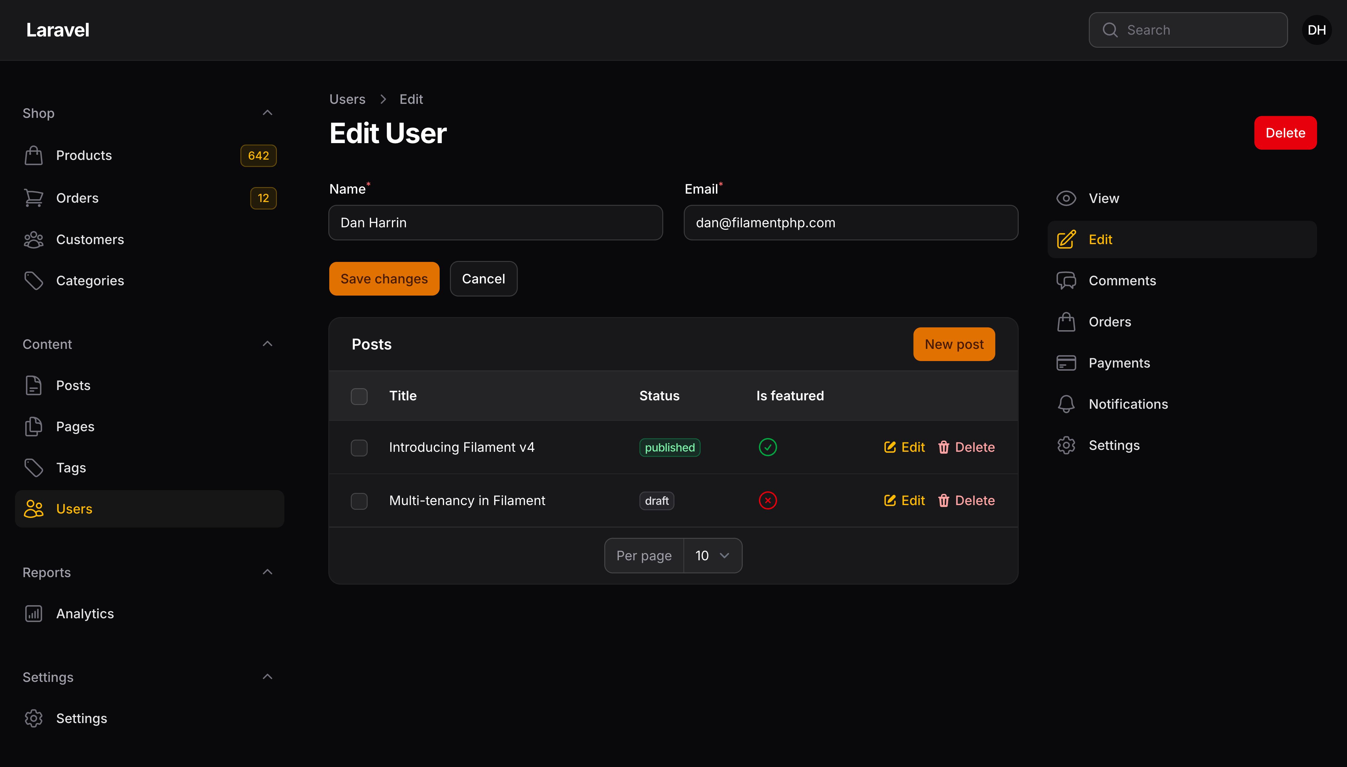Resource with end sub-navigation position