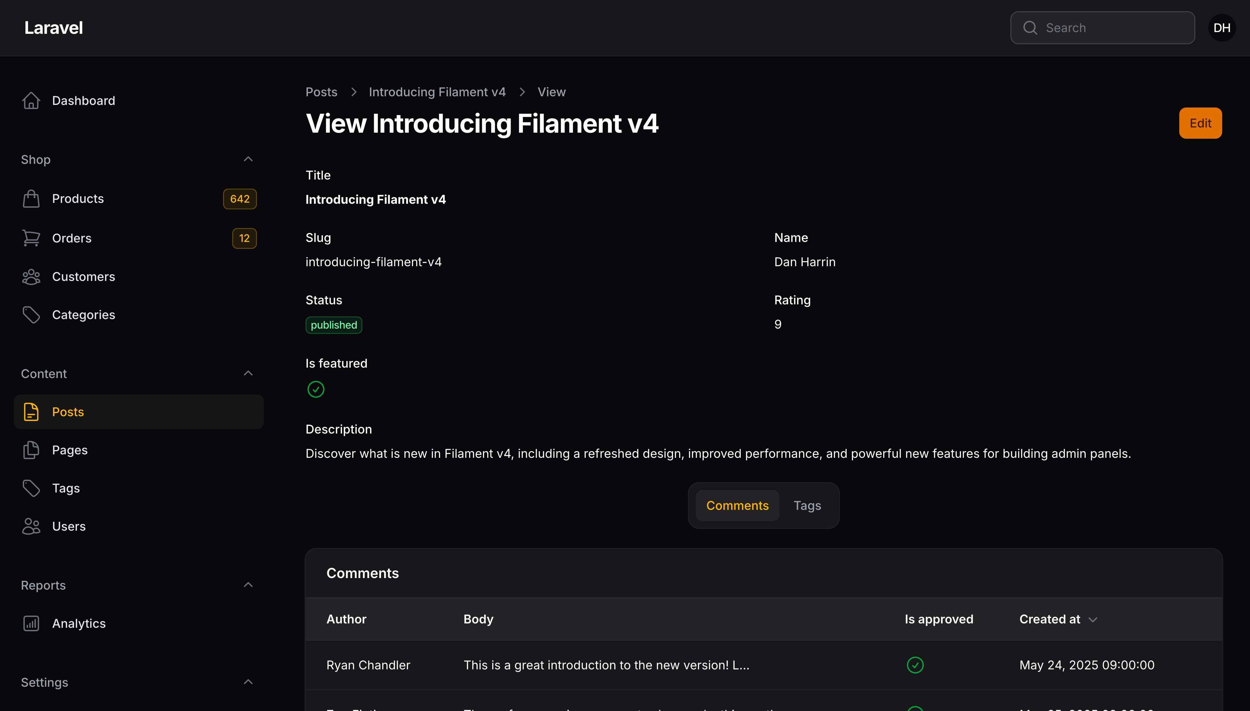 Resource view page