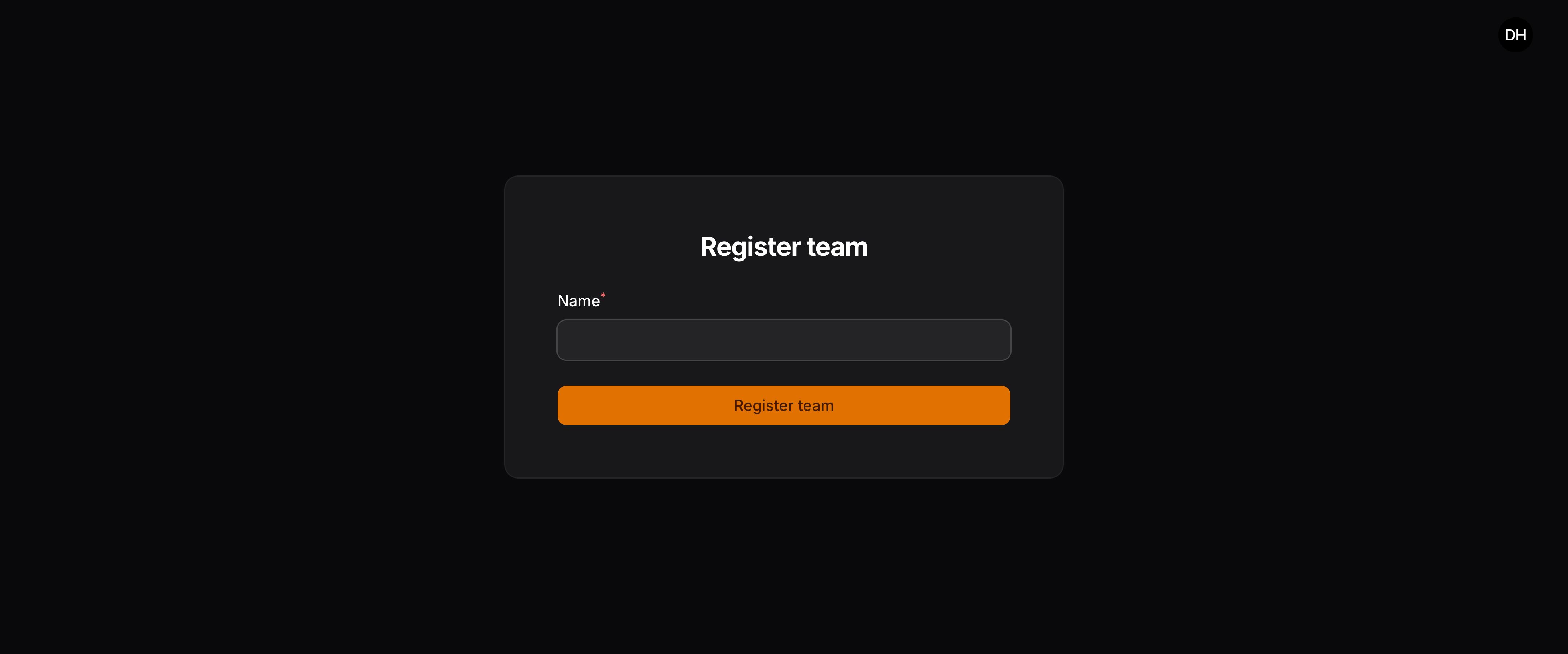 Tenant registration page