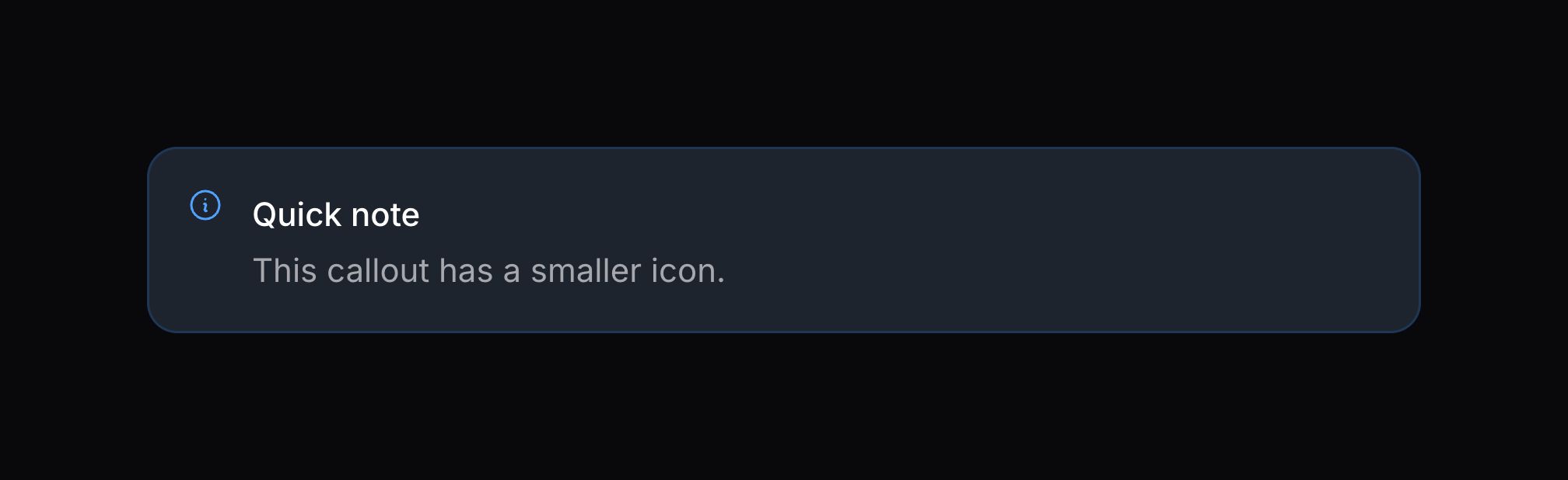 Callout with small icon