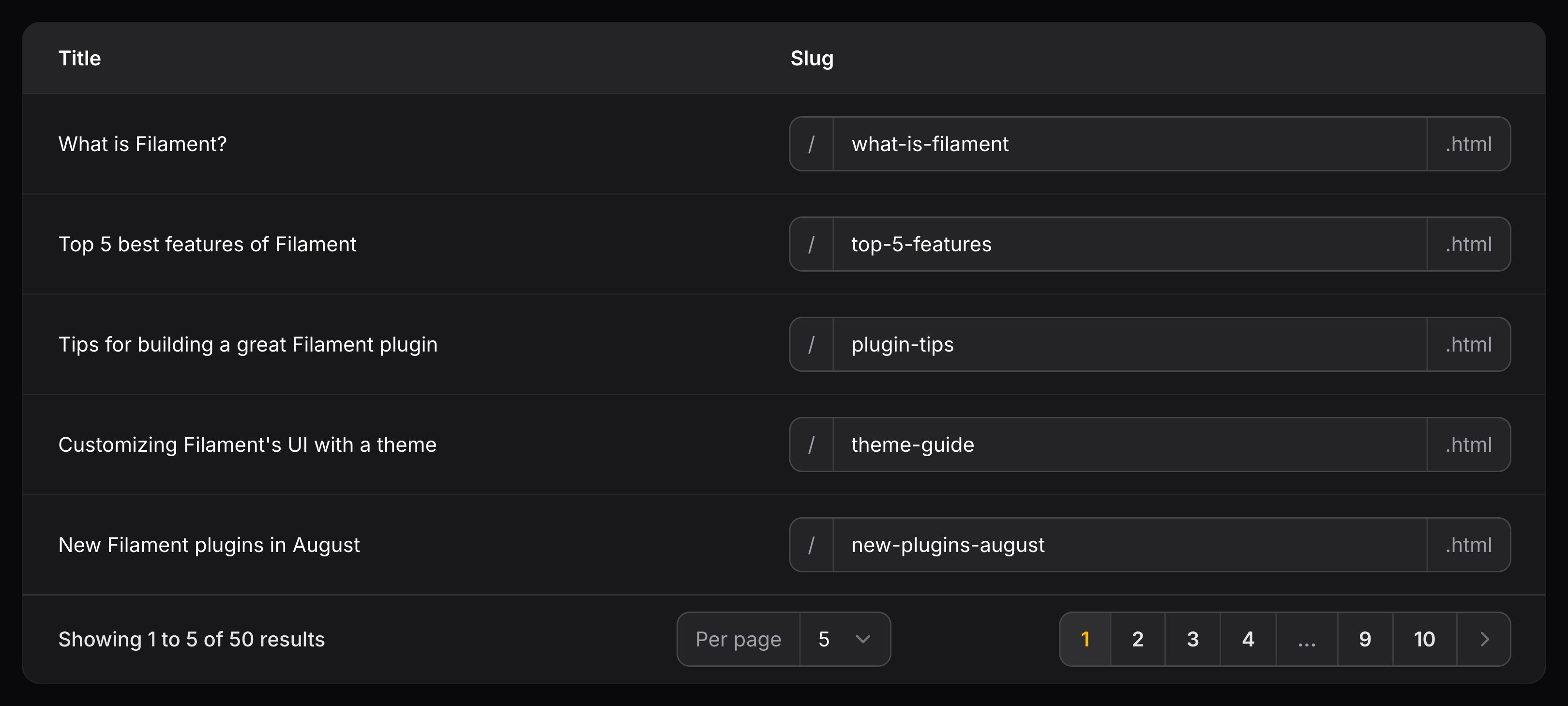 Text input column with affixes