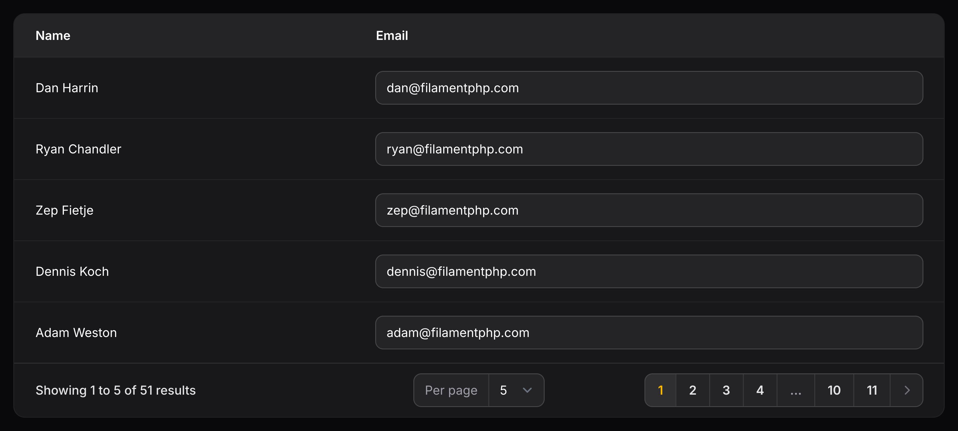 Text input column