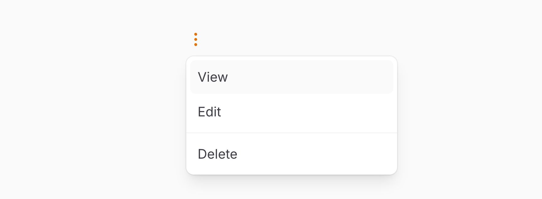 Action groups nested with dividers