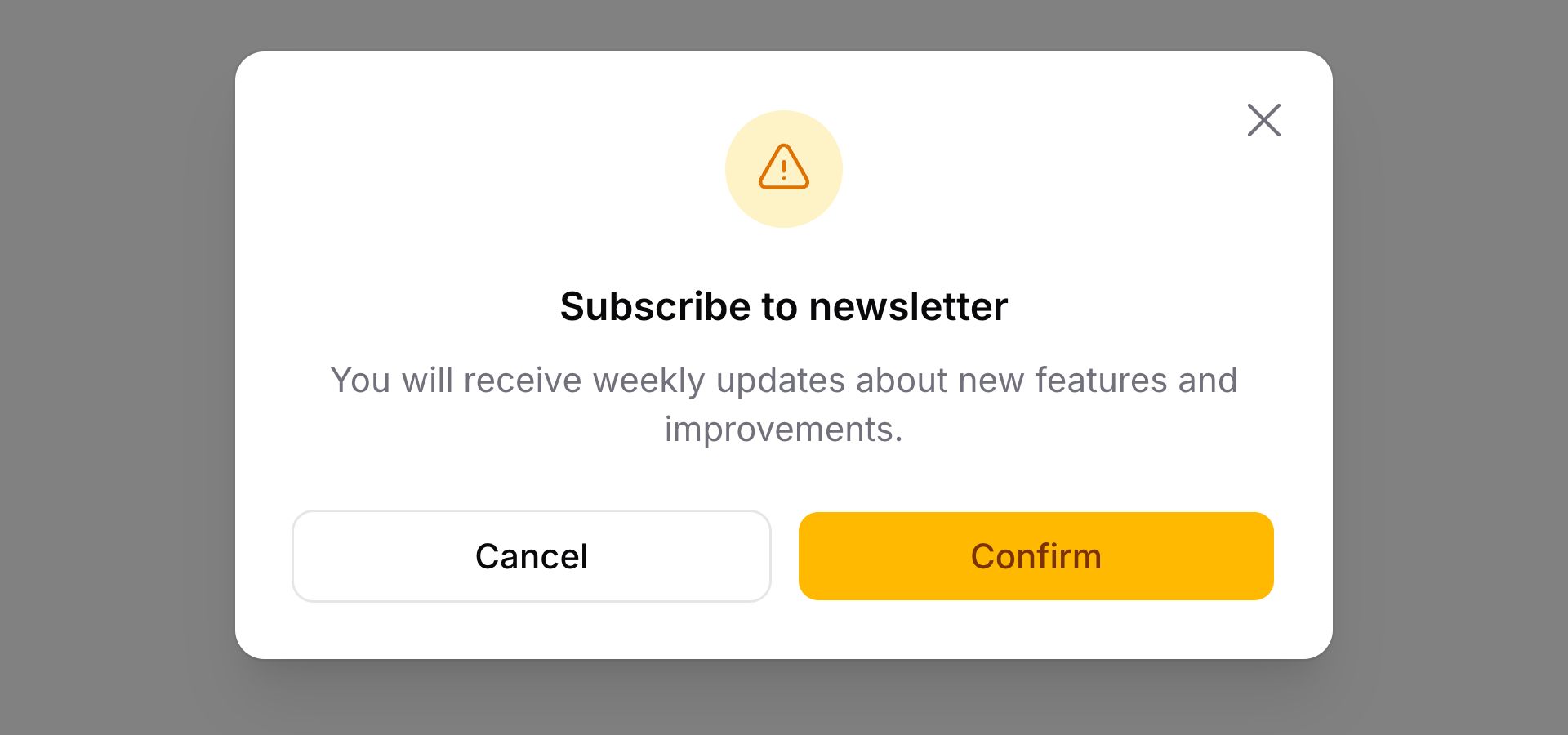 Modal with centered content alignment