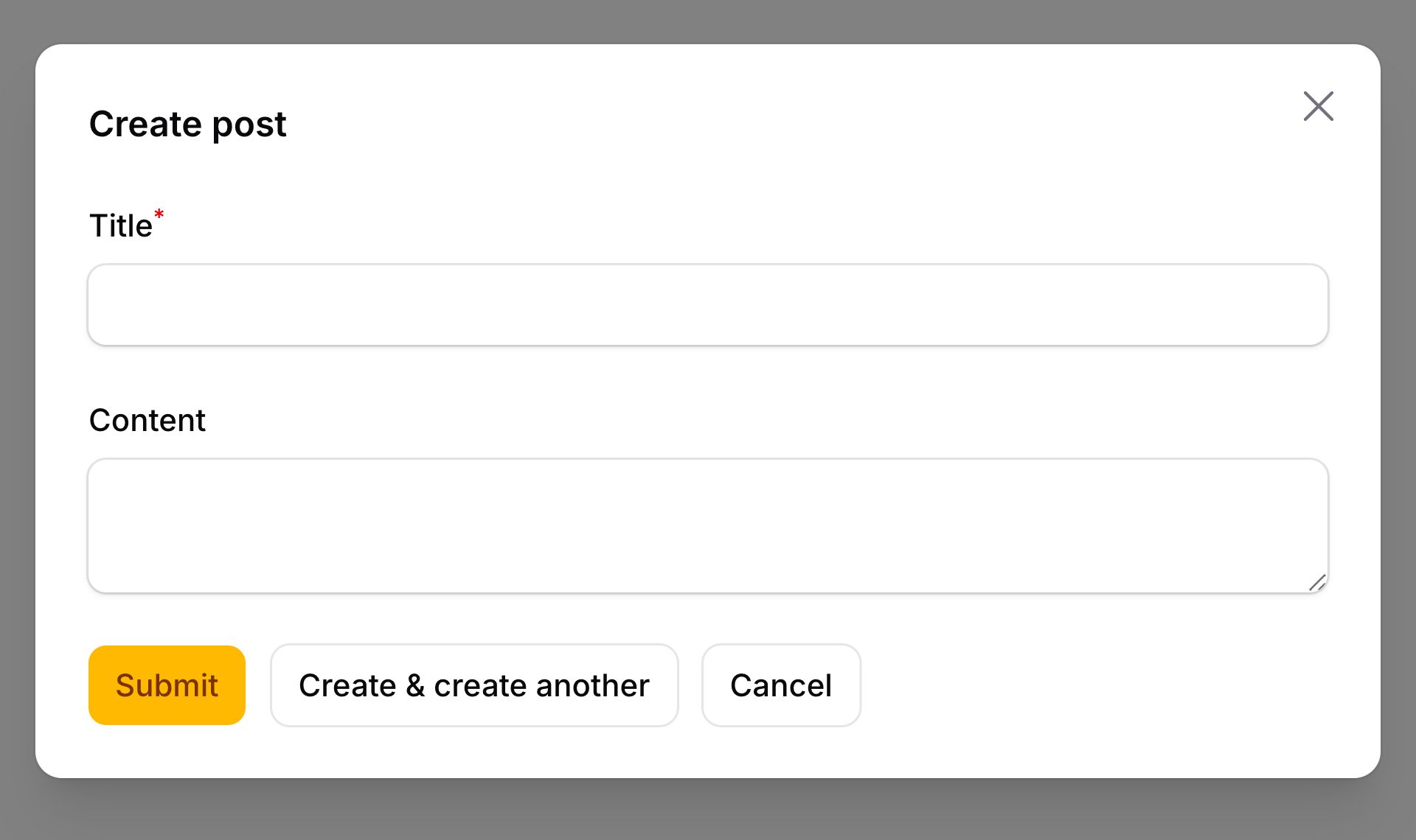 Modal with extra footer action buttons