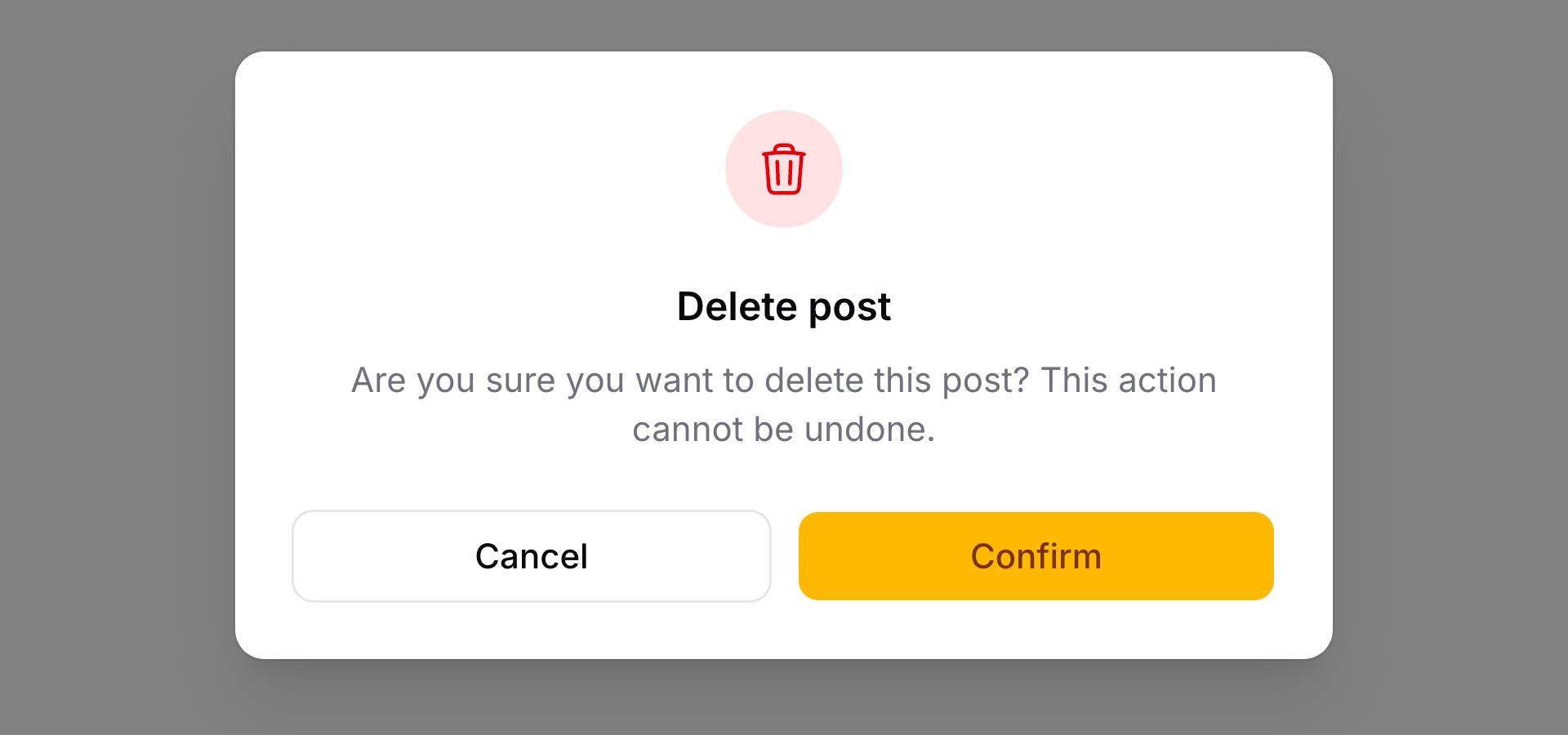 Modal without a close button