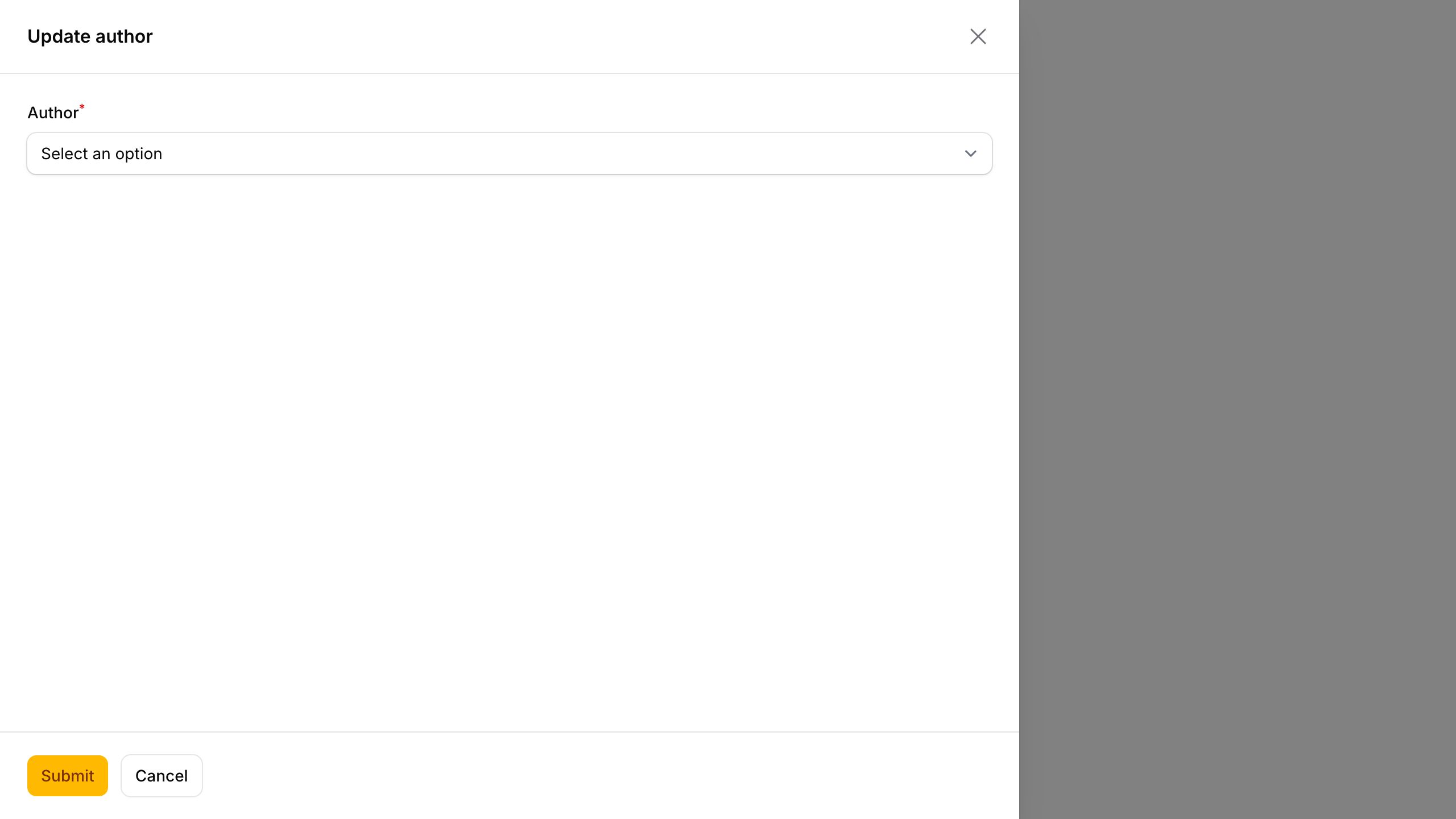 Slide over from the start of the screen