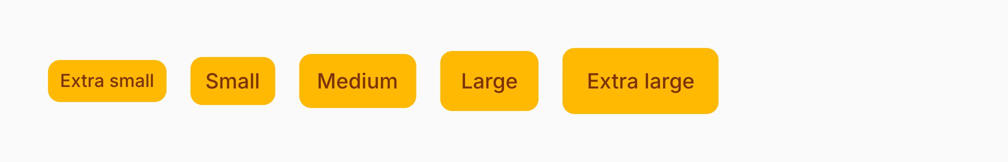 Buttons in different sizes