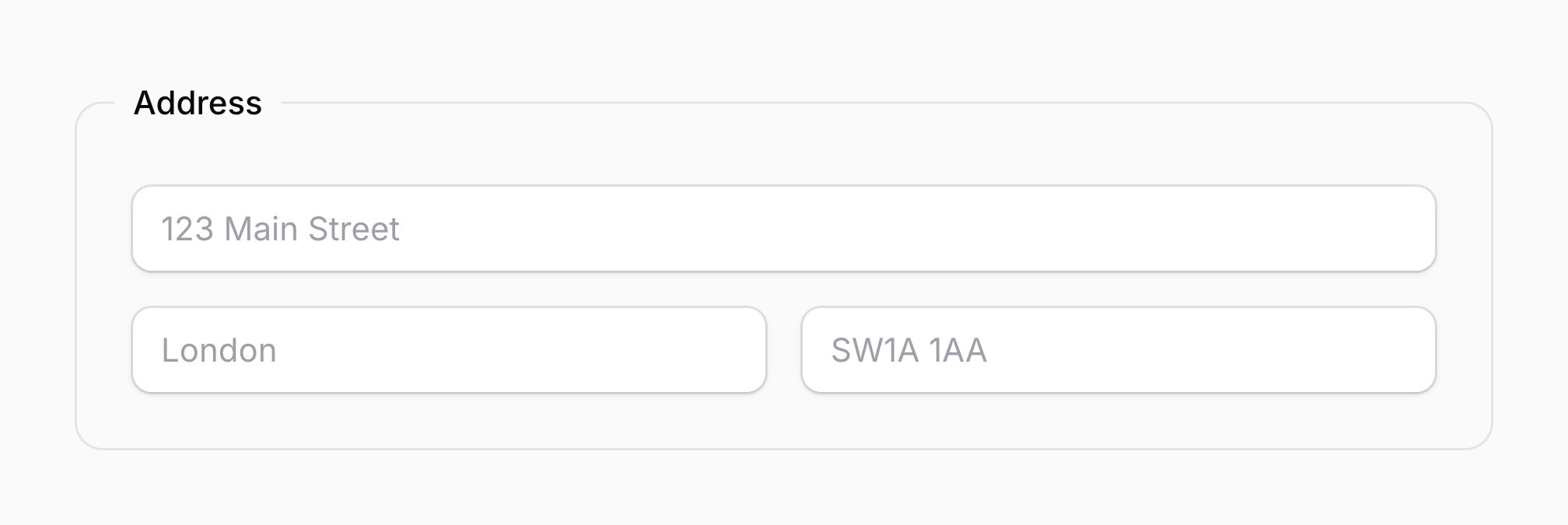 A fieldset with form fields