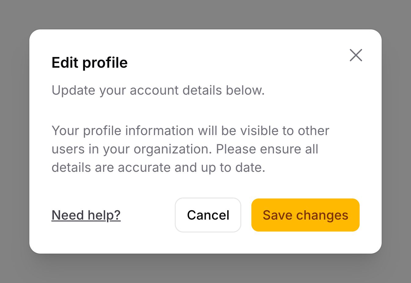A modal with a custom footer