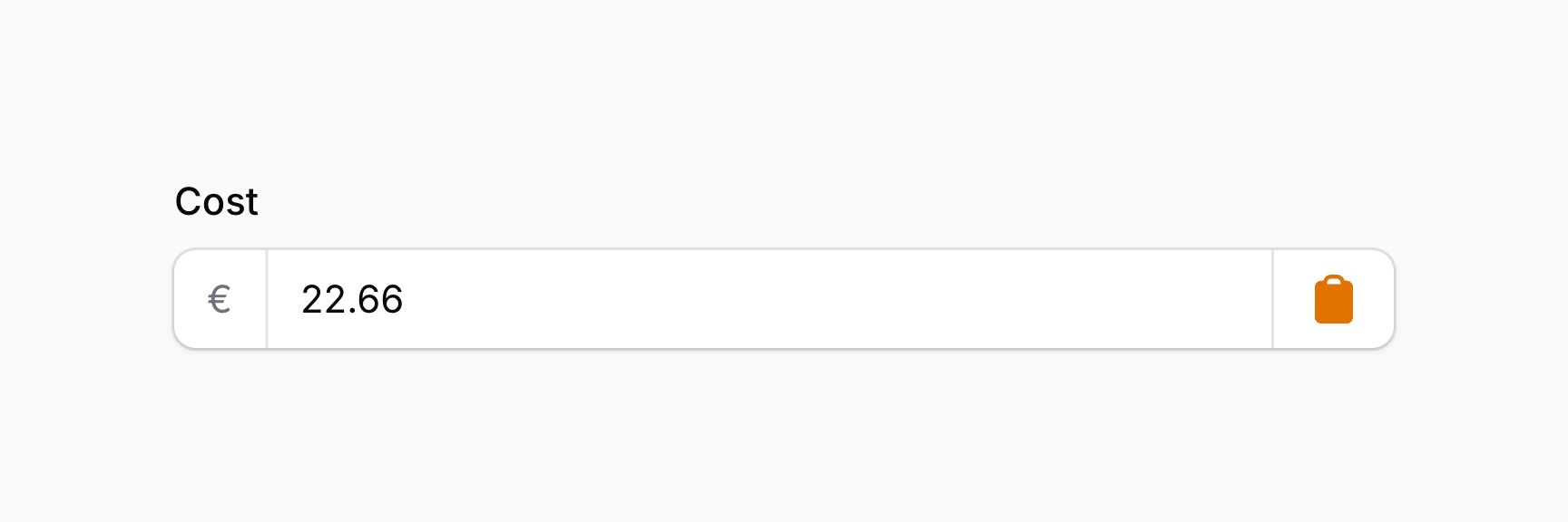 Text input with suffix action