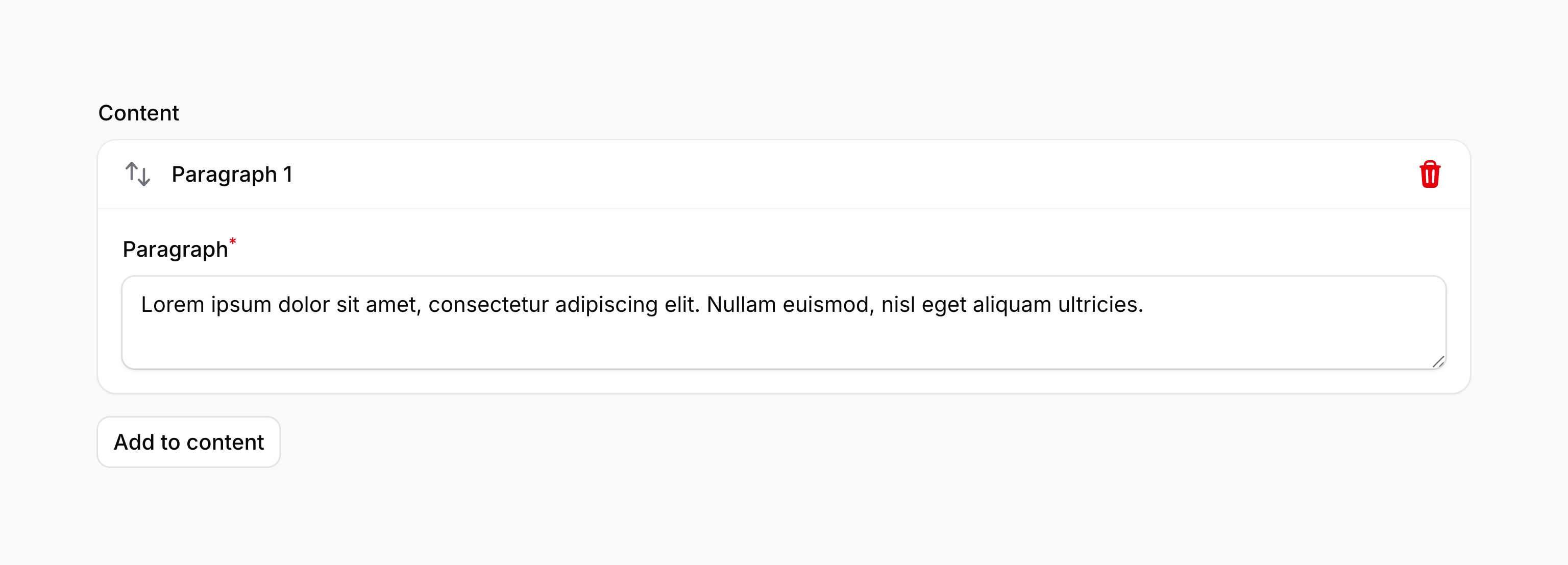 Builder with add action aligned to the start