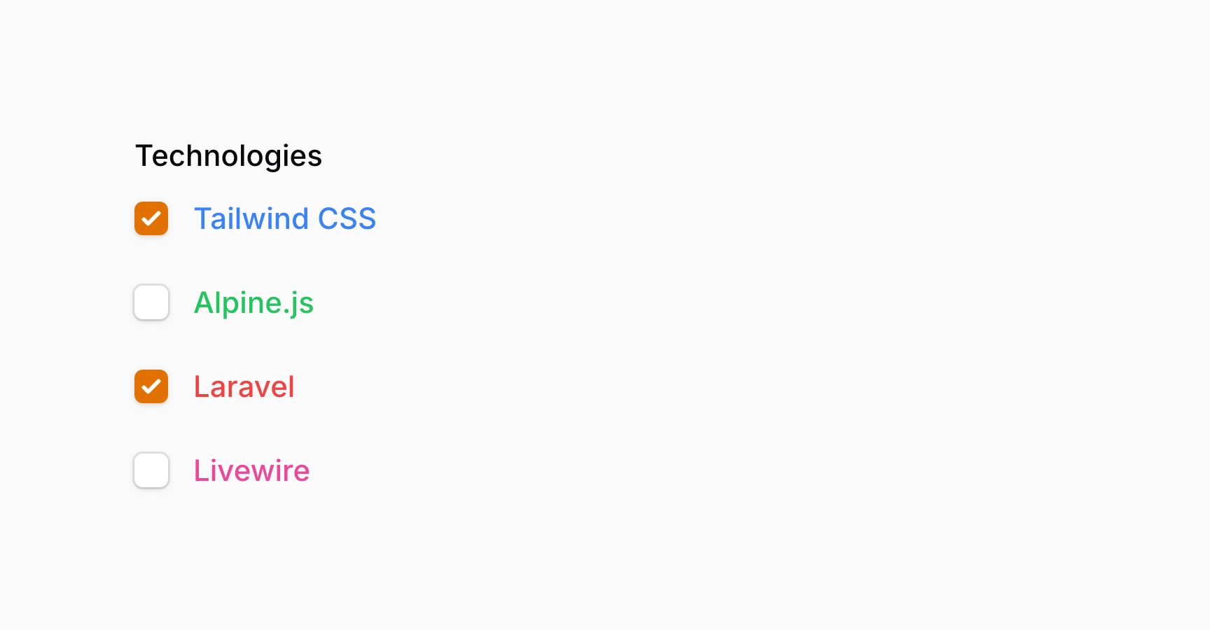 Checkbox list with HTML labels
