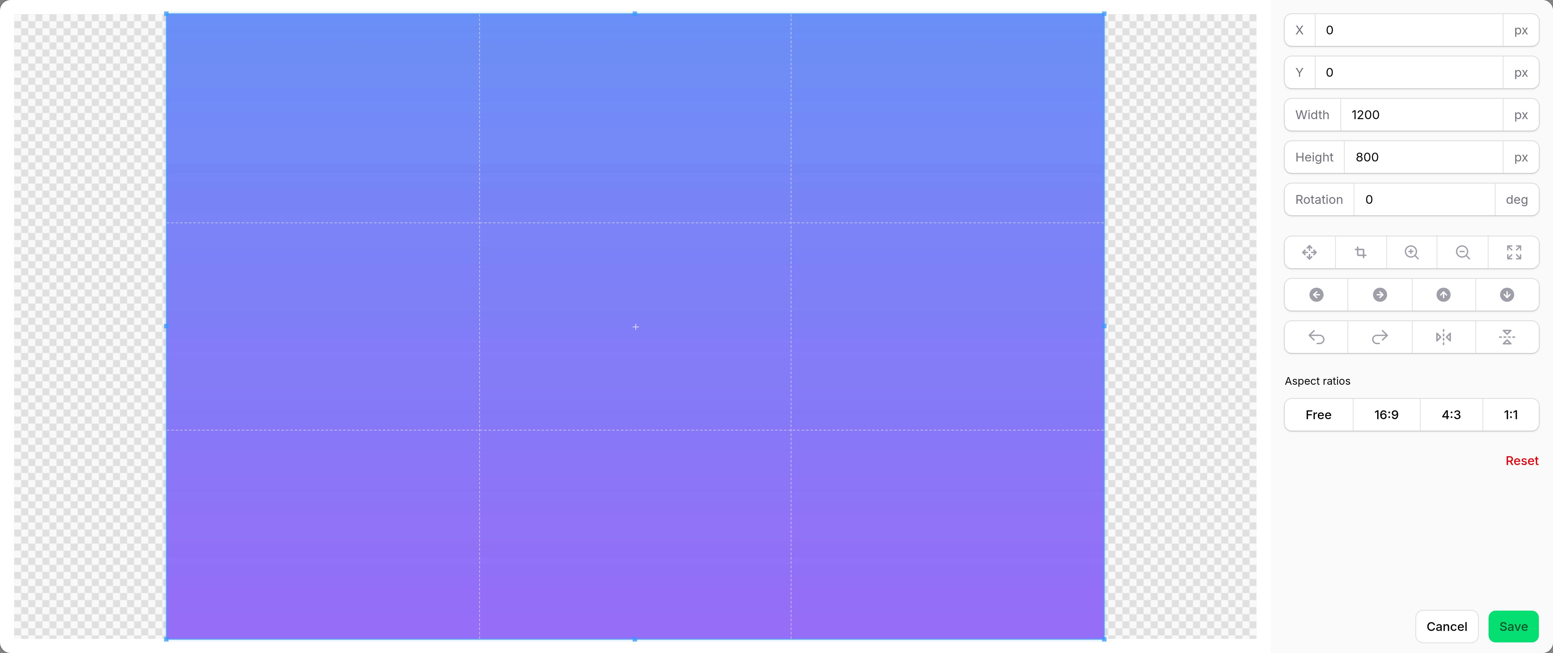 File upload image editor with cropping controls