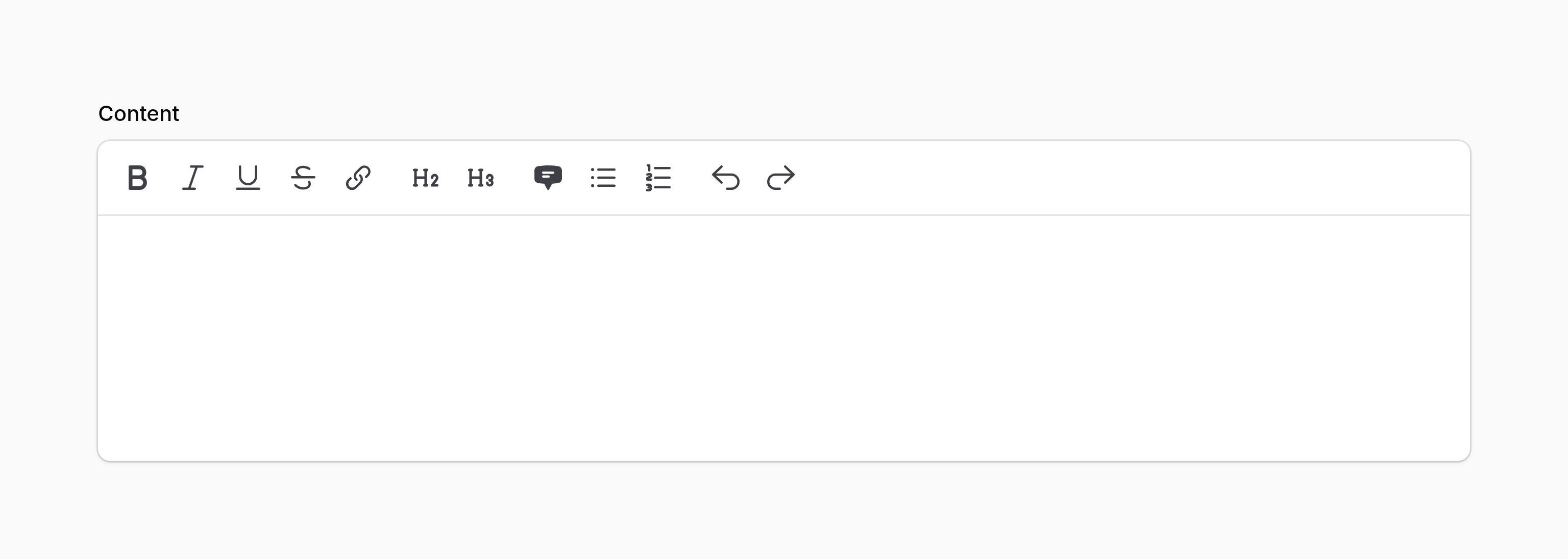 Rich editor with customized toolbar buttons