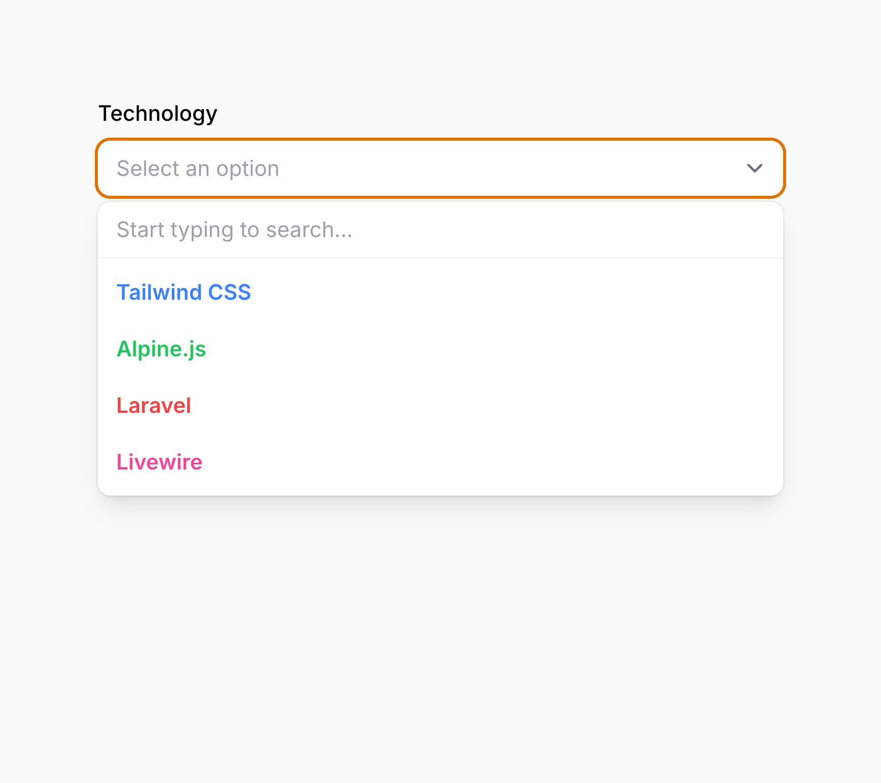 Select with HTML option labels