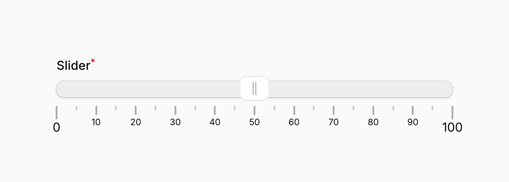 Slider with pips on steps and a custom density