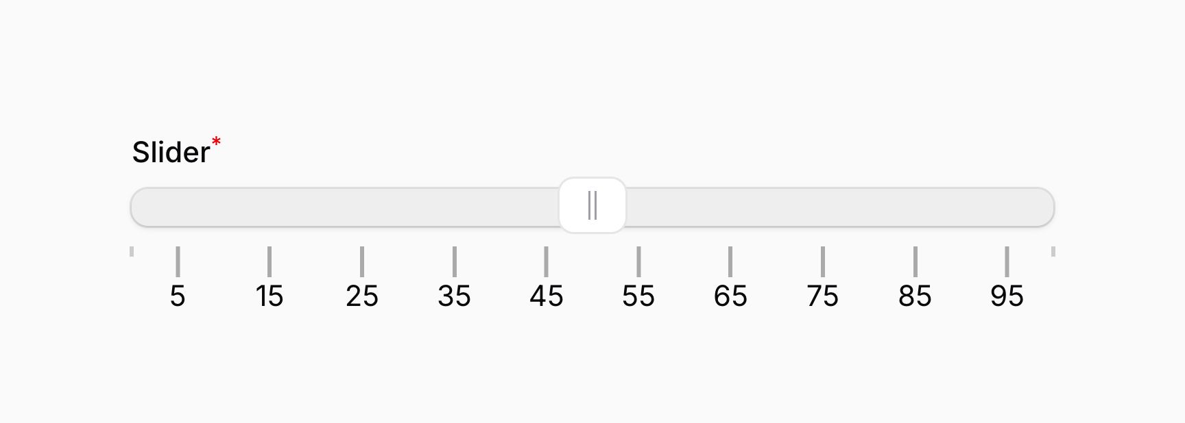 Slider with pips on values