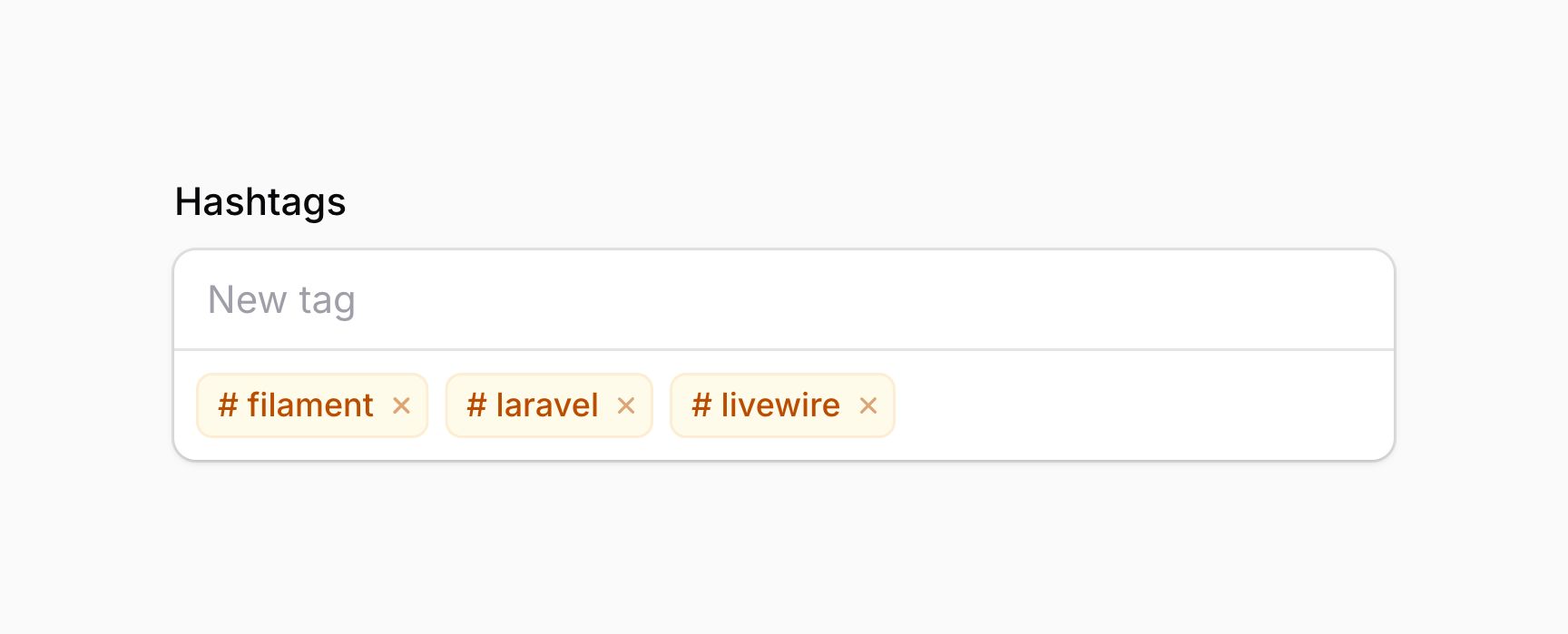 Tags input with tag prefix