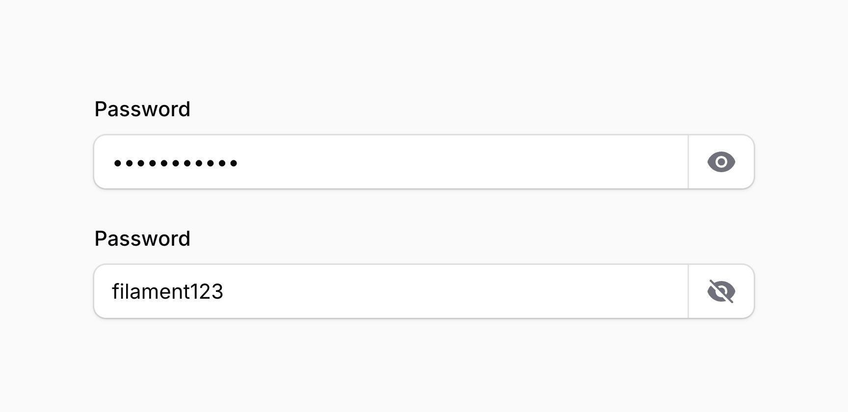 Text input with revealable password