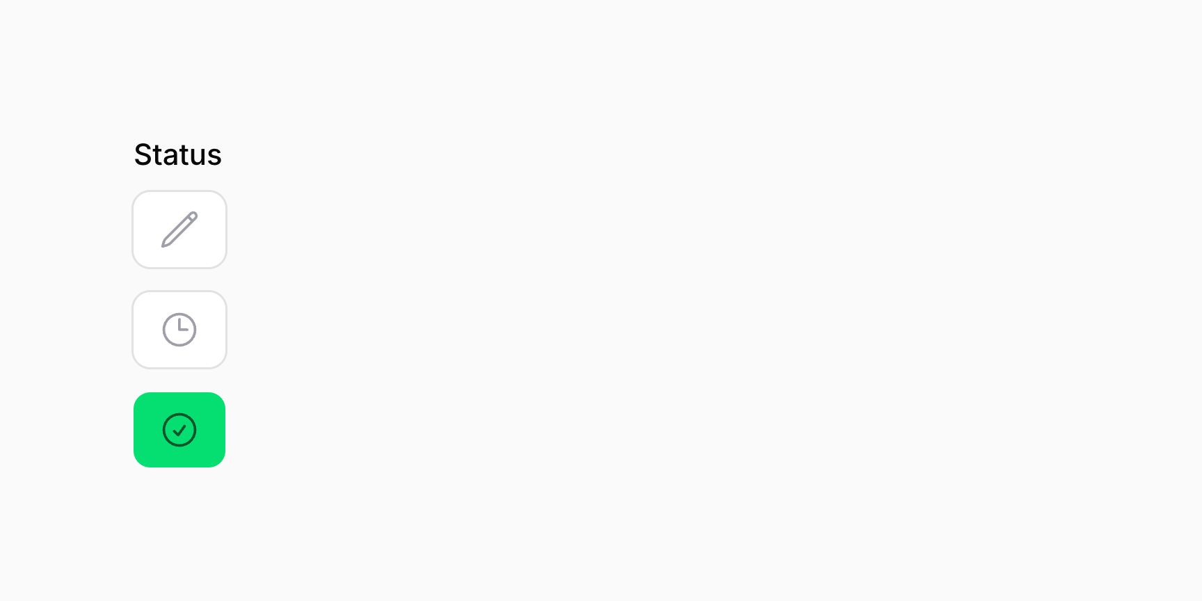 Toggle buttons with hidden labels