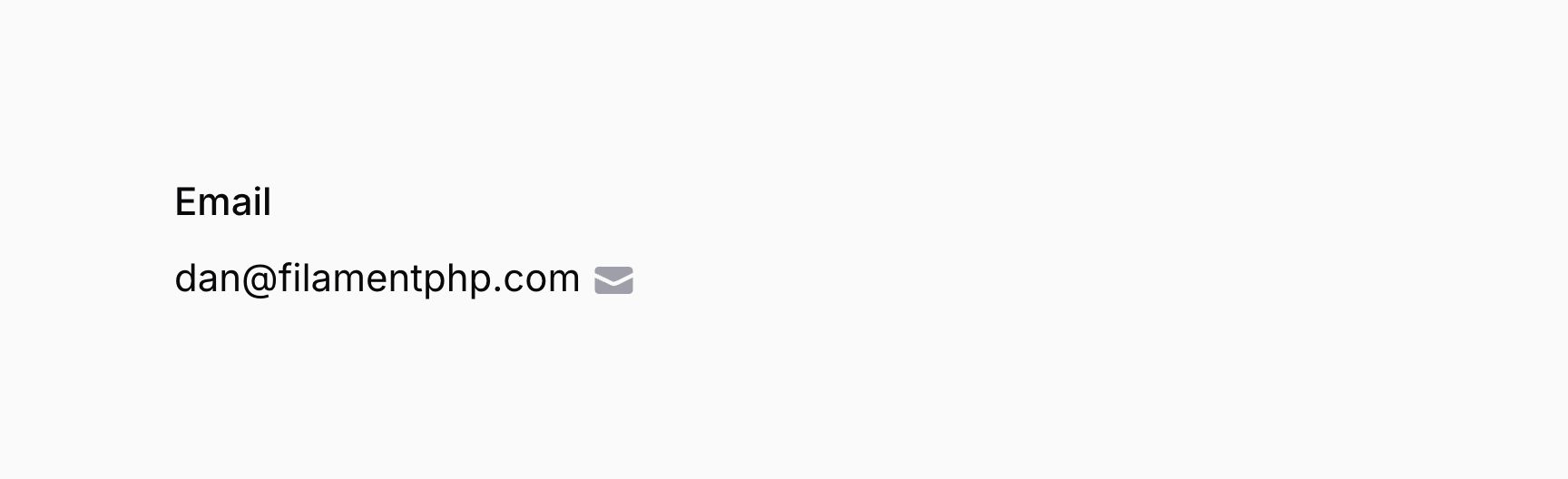 Text entry with icon after